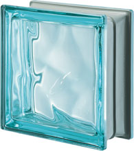  brique de verre Aquamarine métallisé