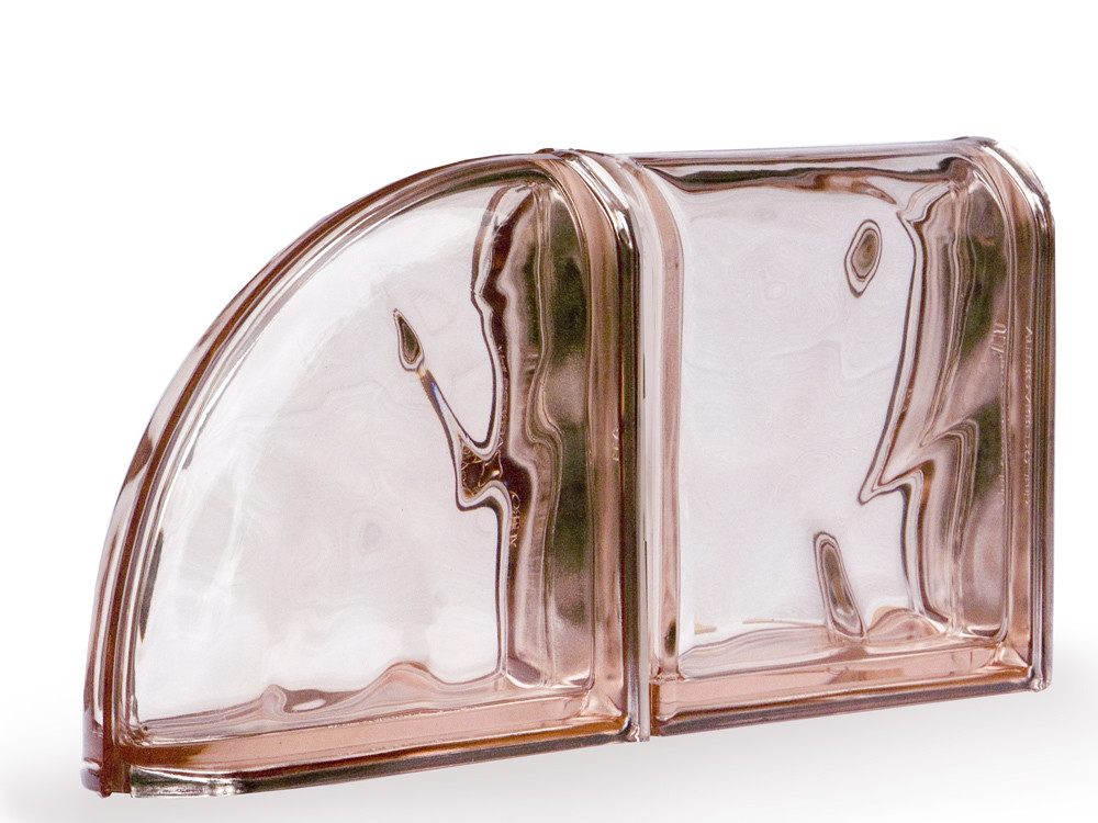 Brique de verre Terminale simple et double en rose métallisé Rouviere Collection
