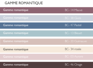 Gamme romantique - nuancier béton ciré