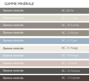 Gamme minérale - nuancier béton ciré