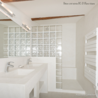 salle de bain béton ciré Rouviere Collection blanc pur
