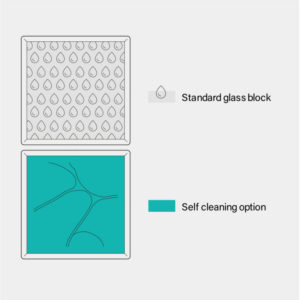 option de nettoyage facile sur les briques de verre Rouviere Collection