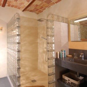 paroi de douche briques de verre Rouviere Collection