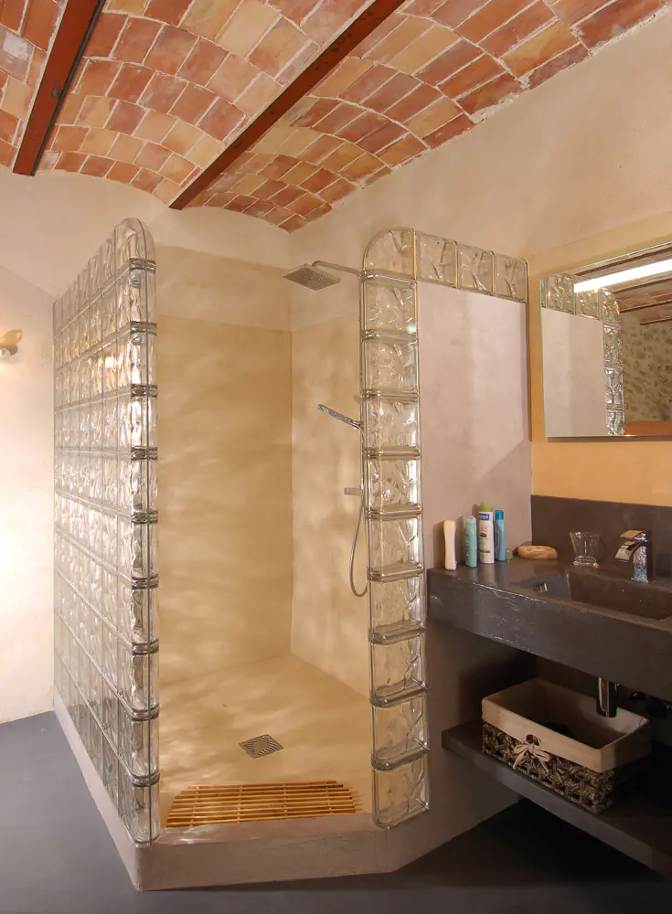 paroi de douche briques de verre Rouviere Collection