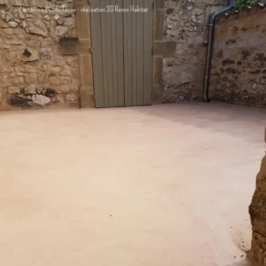 sol extérieur BC56-Taupe - réalisation SG Renov Habitat - Sol en béton ciré taupe pour terrasse extérieure, finition élégante et durable, réalisation Rouvière Collection