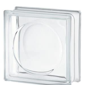 Brique de verre Basic Alpha motif circulaire, diffusion lumineuse et jeu graphique