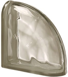 Brique de verre terminale double Pegasus Sienne Ondulé pour une finition de paroi élégante en arc de cercle - Rouviere Collection