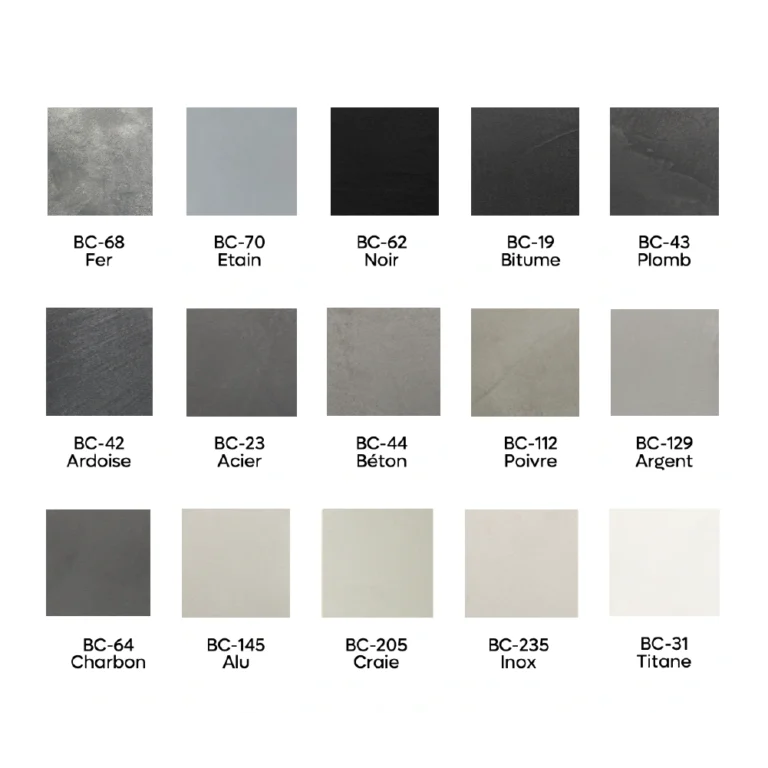 Béton ciré Rouvière Collection teintes noires et grises, sol et mur intérieur moderne