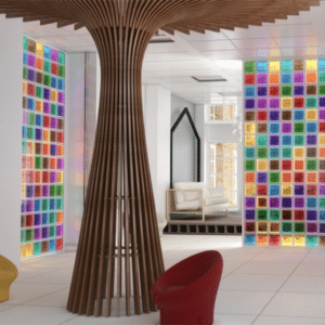 Parois en briques de verre Brilly, texture lumineuse et design contemporain
