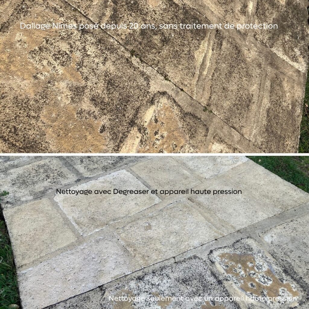 Nettoyage dallage pierre avec solutions Rouviere Collection