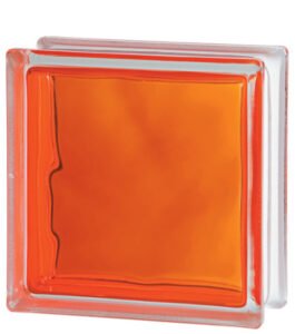 brique de verre Brilly pour usage intérieur de couleur orange intense - Rouviere Collection