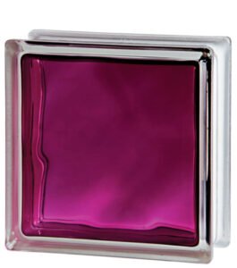 brique de verre Brilly pour usage intérieur de couleur ruby intense - Pour parois de douche, comptoirs de cuisine, cloisons de séparation - Rouviere Collection