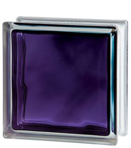 brique de verre Brilly pour usage intérieur de couleur violet intense - Pour parois de douche, comptoirs de cuisine, cloisons de séparation - Rouviere Collection