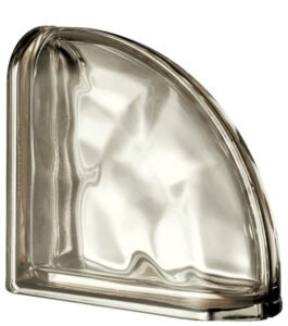 Brique de verre Pegasus Terminale double Sienne métallisée pour la finition des parois en carreaux de verre - Rouviere Collection