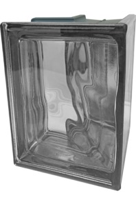 Brique de verre Pegasus angle en L Nordica métallisée pour des cloisons à deux parois perpendiculaires Rouviere Collection