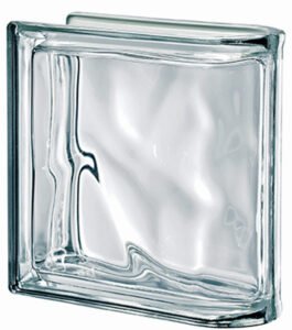 Brique de verre Pegasus terminales simples incolore métallisée pour de superbes parois à la finition élégante - Rouviere Collection
