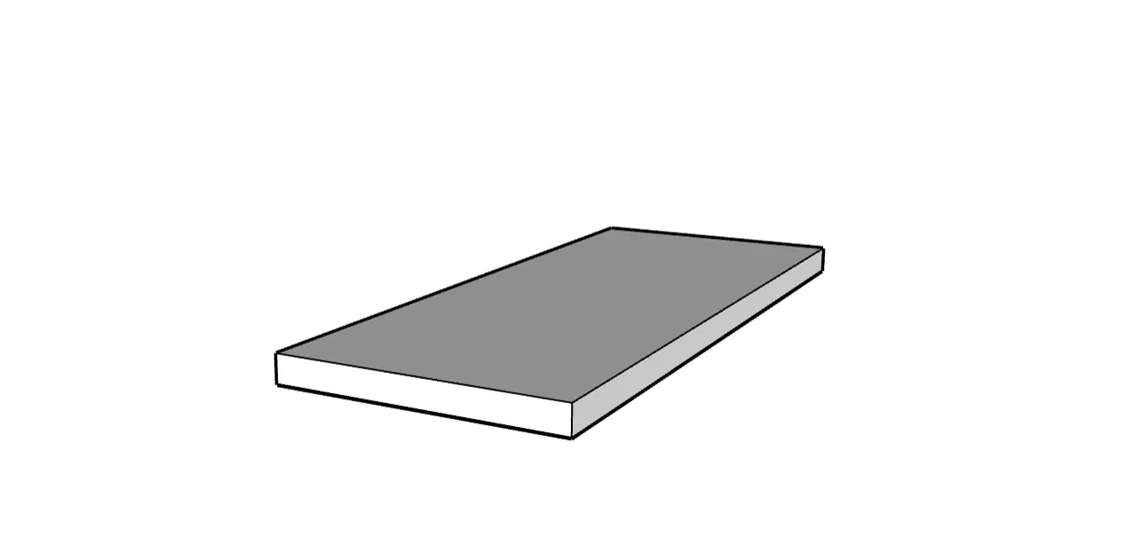 Plan 3D d’une margelle plate en béton pour piscine – Rouvière Collection